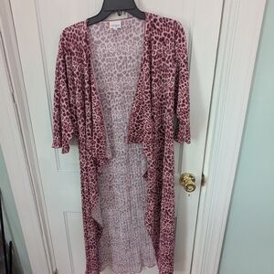 Leopard Print Open Front Cardigan